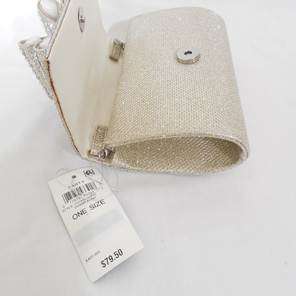 INC Gold Glitter Bow Clutch - Picture 3 of 8